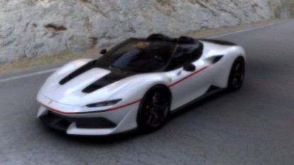 Immagine di FERRARI J50 LIANA WHITE W/GREY WHEELS C/VETRINA 1:18