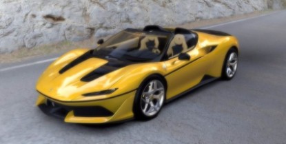 Immagine di FERRARI J50 YELLOW W/SILVER WHEELS C/VETRINA 1:18
