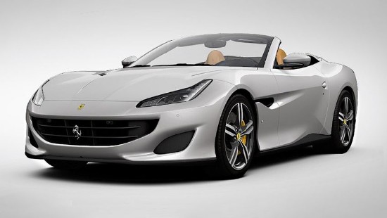 Immagine di FERRARI PORTOFINO OPEN ROOF ALLUMINIO OPACO C/VETRINA 1:18