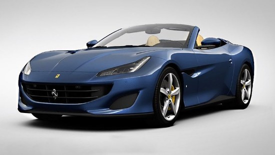 Immagine di FERRARI PORTOFINO OPEN ROOF BLUE TOUR DE FRANCE C/VETRINA 1:18