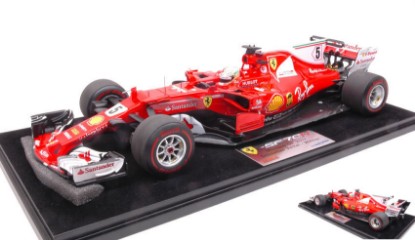 Immagine di FERRARI SF70H S.VETTEL 2017 N.5 WINNER MONACO GP C/VETRINA 1:18