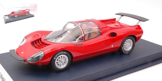 Immagine di FERRARI DINO 206 COMPETIZIONE PROTOTIPO RED CON VETRINA 1:18