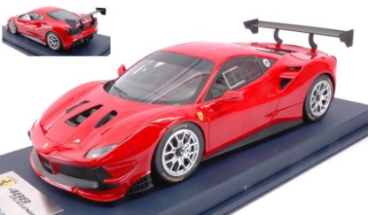 Immagine di FERRARI 488 CHALLENGE ROSSO CORSA WITHOUT LIVERY C/VETRINA 1:18