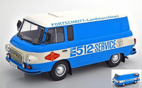 Immagine di BARKAS B 1000 E 512 SERVICE BOX WAGON BLUE/WHITE 1:18