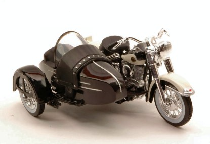 Immagine di HARLEY DAVIDSON 1958 FLH DUO GLIDE C/SIDECAR BLACK/CREAM 1:18