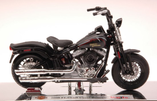 Immagine di HARLEY DAVIDSON FLSTSB CROSS BONES 2008 MATT BLACK 1:18