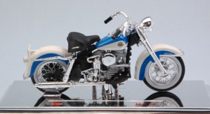 Immagine di HARLEY DAVIDSON FLH DUO GLIDE 1958 WHITE/BLUE 1:18