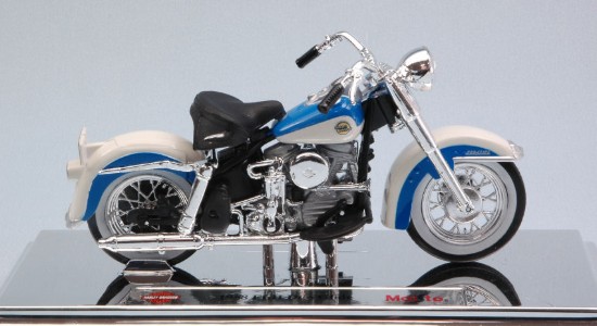 Immagine di HARLEY DAVIDSON FLH DUO GLIDE 1958 WHITE/BLUE 1:18