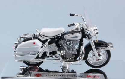 Immagine di HARLEY DAVIDSON 1966 FLH ELECTRA GLIDE WHITE 1:18