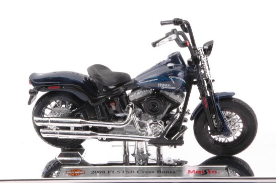Immagine di HARLEY DAVIDSON 2008 FLSTSB CROSS BONES MET.BLUE 1:18