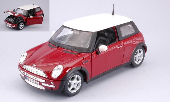 Immagine di MINI COOPER RED W/WHITE ROOF 1:24