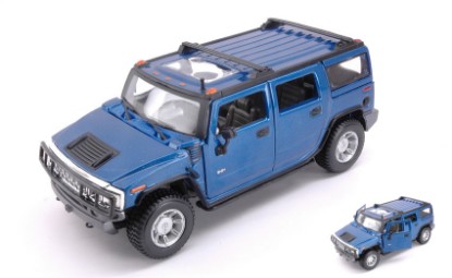 Immagine di HUMMER H2 SUV 2003 METALLIC BLUE 1:27