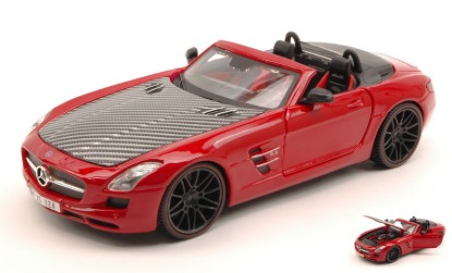 Immagine di MERCEDES SLS AMG ROADSTER 2011 RED/CARBON 1:24