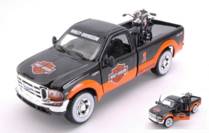 Immagine di FORD F-350 1999 W/HARLEY DAVIDSON EL KNUCKLEHEAD BLACK/ORANGE 1:27-1:24
