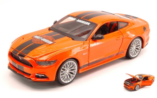 Immagine di FORD MUSTANG GT 2015 HARLEY DAVIDSON ORANGE 1:24