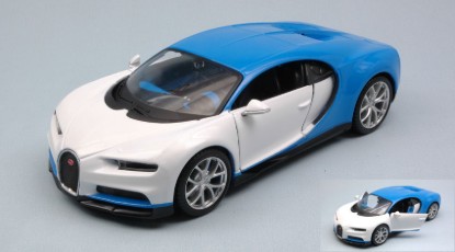 Immagine di BUGATTI CHIRON 2016 WHITE BLUE 1:24