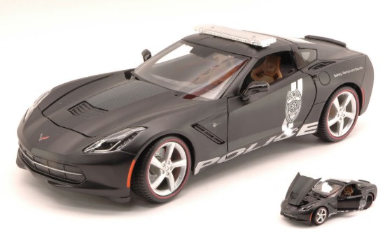 Immagine di CORVETTE STINGRAY 2014 SAFETY SERVICE AND SECURITY MATT BLACK 1:18