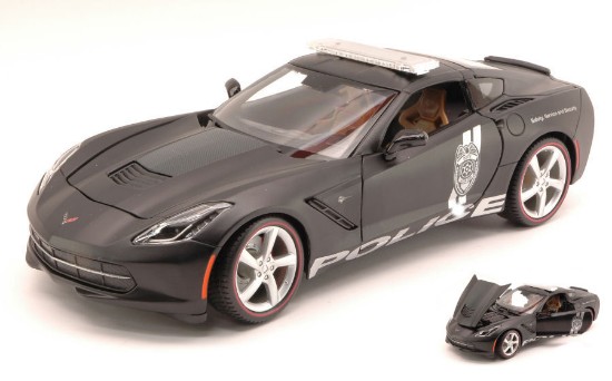 Immagine di CORVETTE STINGRAY 2014 SAFETY SERVICE AND SECURITY MATT BLACK 1:18
