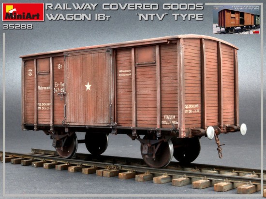 Immagine di RAILWAY COVERED GOODS WAGON 18 t NTV-TYPE KIT 1:35