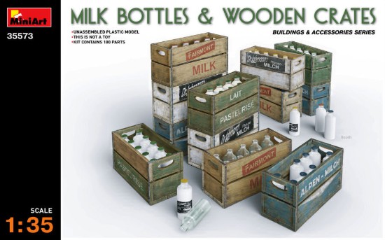 Immagine di MILK BOTTLE & WOODEN CRATES KIT 1:35