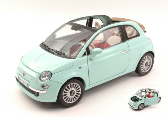 Immagine di FIAT NUOVA 500 CABRIO 2007 GREEN-AQUAMARINE 1:18