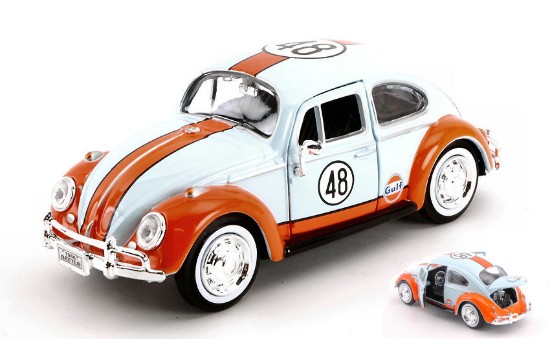Immagine di VW BEETLE 1966 N.48 "GULF" LIGHT BLUE/ORANGE 1:24