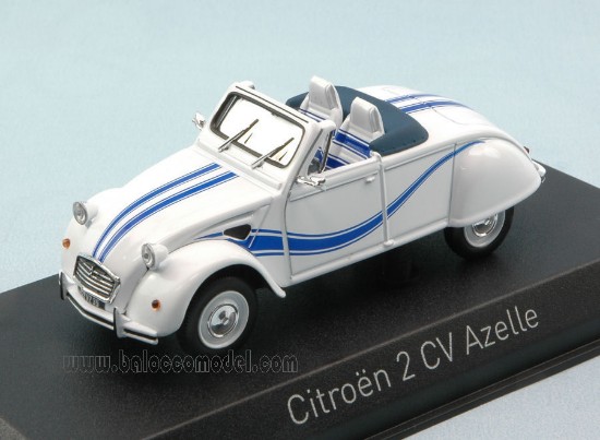 Immagine di CITROEN 2 CV CABRIOLET AZELLE 1990 WHITE W/BLUE DECO 1:43