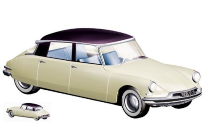 Immagine di CITROEN DS 19 1956 CHAMPAGNE & AUBERGINE SALON DE PARIS 1:18
