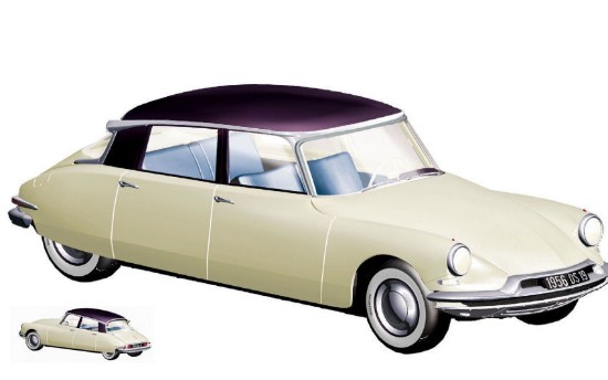 Immagine di CITROEN DS 19 1956 CHAMPAGNE & AUBERGINE SALON DE PARIS 1:18
