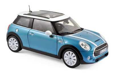 Immagine di MINI COOPER S 2015 ELECTRIC BLUE METALLIC & WHITE 1:18


