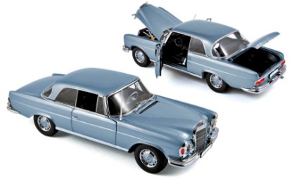 Immagine di MERCEDES 280 SE COUPE  1969 LIGHT BLUE METALLIC 1:18