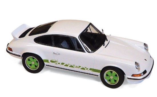 Immagine di PORSCHE 911 RS 1973 WHITE & GREEN DECO 1:18