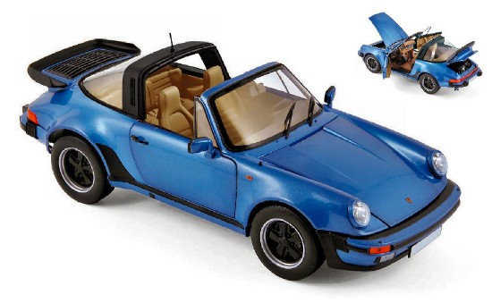 Immagine di PORSCHE 911 TURBO TARGA 1987 BLUE METALLIC 1:18