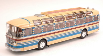 Immagine di SAVIEM S53M 1970 CREAM WITH RED & BLUE STRIPES 1:43