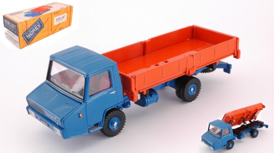 Immagine di BERLIET STRADAIR BENNE BASCULANTE LATERALE ORANGE & BLUE 1:43