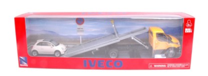 Immagine di IVECO DAILY GIALLO C/FIAT CINQUECENTO AVORIO 1:43