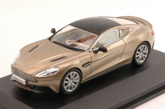 Immagine di ASTON MARTIN VANQUISH COUPE  2001 GOLD W/BLACK ROOF 1:43