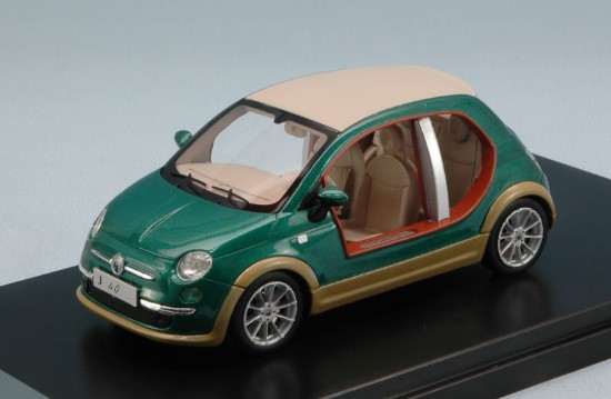 Immagine di FIAT 500 CASTAGNA EV "KHAMIS GHEDDAFI" 2009 GREEN/WOOD 1:43