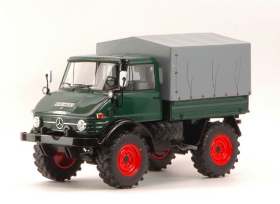 Immagine di MERCEDES UNIMOG 406 DARK GREEN WITH COVER 1:18