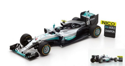 Immagine di MERCEDES F1 W07 N.ROSBERG 2016 N.6 2nd ABU DHABI GP W/FIGURINE 1:18
