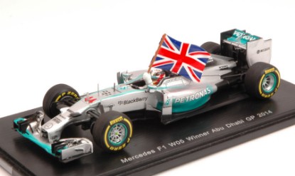 Immagine di MERCEDES L.HAMILTON 2014 N.44 WINNER ABU DHABI GP W.C. W/FLAG 1:43