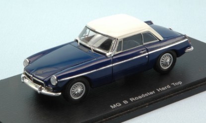Immagine di MG B ROADSTER HARD TOP 1972 BLUE W/WHITE ROOF 1:43