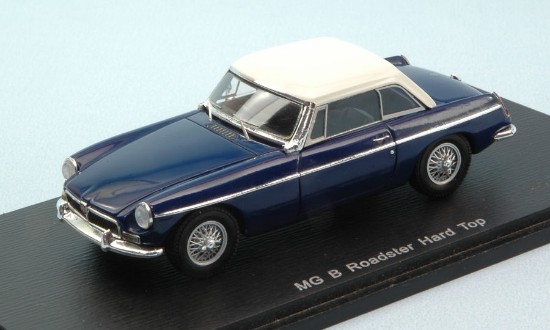 Immagine di MG B ROADSTER HARD TOP 1972 BLUE W/WHITE ROOF 1:43