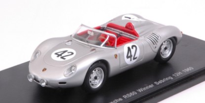 Immagine di PORSCHE 718 RS60 N.42 WINNER 12 H SEBRING 1960 HERRMANN-GENDEBIEN 1:43
