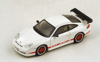 Immagine di PORSCHE 996 GT3 RS 2003 WHITE W/RED STRIPES 1:43