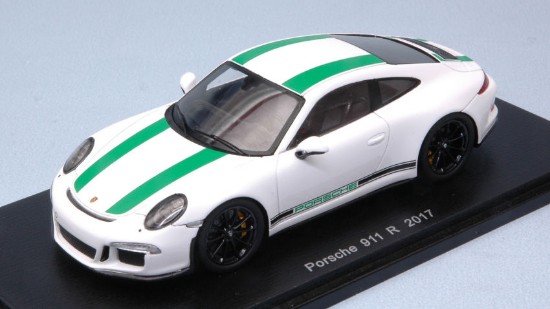 Immagine di PORSCHE 911 R 2017 WHITE W/GREEN STRIPES 1:43