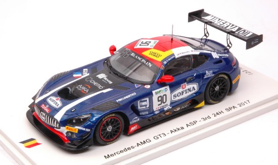 Immagine di MERCEDES GT3 N.90 3rd 24H SPA 2017 MORTARA-MEADOWS-MARCIELLO 1:43