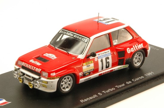 Immagine di RENAULT 5 TURBO N.16 RETIRED TOUR DE CORSE 1981 B.SABY-D.LE SAUX 1:43