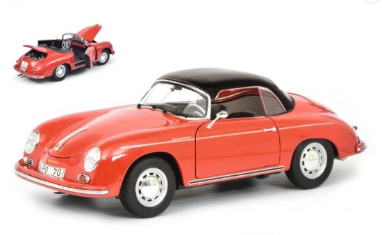Immagine di PORSCHE 356A CABRIOLET 1955 RED 1:18
