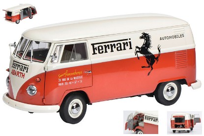 Immagine di VW T 1B KASTEN FERRARI "GARAGE FRANCORCHAMPS" 1:18